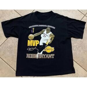 Kobe Bryant 2008 Mvp Nba La Lakers T-Shirt Xl Black Front And Rear Graphics